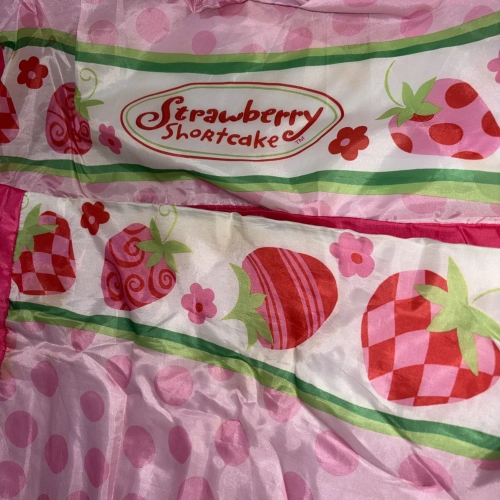 Vintage Strawberry Shortcake Sleeping Bag Removable Built In Air Mattress Case